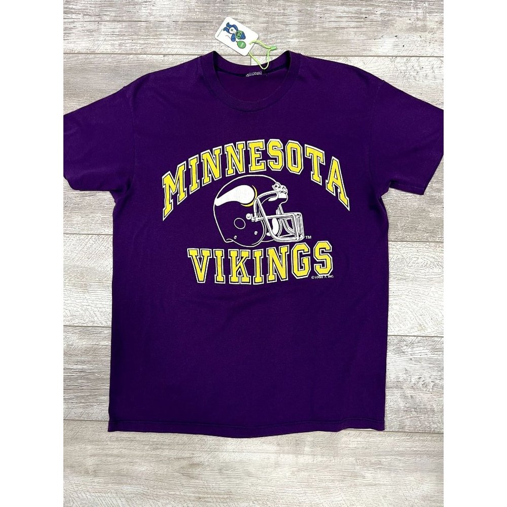 Vintage Minnesota Vikings Logo 7 T-Shirt Size L